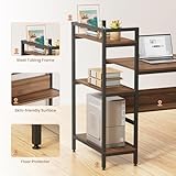 Dripex Holz Schreibtisch mit Ablage Computertisch, 120x60x111cm PC-Tisch Bürotisch Officetisch Stabile Konstruktion Tisch für Home Office (136cm Braun) - 5