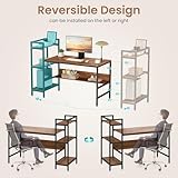 Dripex Holz Schreibtisch mit Ablage Computertisch, 120x60x111cm PC-Tisch Bürotisch Officetisch Stabile Konstruktion Tisch für Home Office (136cm Braun) - 6