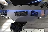 Gamer Tisch grau/schwarz B 180 cm Schreibtisch LED Beleuchtung/Farbwechsel inklusive Fernbedienung Jugend Kinderzimmer Büro PC Computer - 9