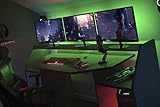 Gamer Tisch grau/schwarz B 180 cm Schreibtisch LED Beleuchtung/Farbwechsel inklusive Fernbedienung Jugend Kinderzimmer Büro PC Computer - 5