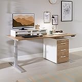 Boho Office® Basic Line – elektrisch stufenlos höhenverstellbarer Schreibtisch in Silber mit Memory-Funktion sowie einstellbaren Kollisionsschutz und Soft-Start/Stop - 8