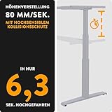 Boho Office® Basic Line – elektrisch stufenlos höhenverstellbarer Schreibtisch in Silber mit Memory-Funktion sowie einstellbaren Kollisionsschutz und Soft-Start/Stop - 3