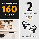 Boho Office® Basic Line – elektrisch stufenlos höhenverstellbarer Schreibtisch in Silber mit Memory-Funktion sowie einstellbaren Kollisionsschutz und Soft-Start/Stop - 4