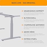 Boho Office® Basic Line – elektrisch stufenlos höhenverstellbarer Schreibtisch in Silber mit Memory-Funktion sowie einstellbaren Kollisionsschutz und Soft-Start/Stop - 7