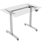HOKO® Ergo-Work-Table Höhenverstellbarer Schreibtisch Basic Grau, manuell höhenverstellbar, für Tischplatten ab 2,5cm. Ergonomisches Arbeiten im Sitzen und im Stehen!