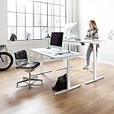 boho office® EASYDESK Line elektrisch stufenlos höhenverstellbarer Schreibtisch in Weiß mit gratis APP-Steuerung, hochsensiblen Kollisionsschutz und Soft-Start/Stop - 5