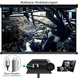 Mini Beamer ELEPHAS, Nativ 720P HD 4500 Lumen Projektor 200″ LED Projektor, für Film Unterhaltung Spiele, unterstützt HDMI VGA AV USB Micro SD, Schwarz. MEHRWEG - 6