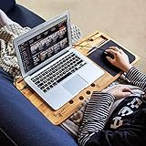 mikamax – Lapzer Laptop Schreibtisch – Bambus – Luftlöcher – Betttisch – Laptoptisch – Knietablett – Schoßtablett – 59 x 31 x 2 cm - 3