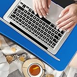 Relaxdays Laptopkissen, weiche Polsterung, tragbar, stabiler Lapdesk mit Handauflage u. Tragegriff,  Schosstablett, blau - 5