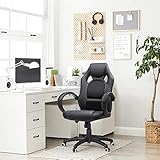 SONGMICS Racing Stuhl Bürostuhl Gaming Stuhl Chefsessel Drehstuhl PU schwarz OBG56B - 2