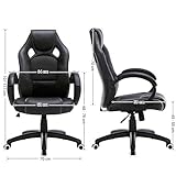 SONGMICS Racing Stuhl Bürostuhl Gaming Stuhl Chefsessel Drehstuhl PU schwarz OBG56B - 3