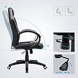 SONGMICS Racing Stuhl Bürostuhl Gaming Stuhl Chefsessel Drehstuhl PU schwarz OBG56B - 5