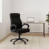 SixBros. Bürostuhl Chefsessel Drehstuhl Schreibtischstuhl Stoff Schwarz – HLC-0311-1/2166 - 2