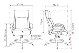 SixBros. Bürostuhl Chefsessel Drehstuhl Schreibtischstuhl Stoff Schwarz – HLC-0311-1/2166 - 5