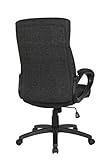 SixBros. Bürostuhl Chefsessel Drehstuhl Schreibtischstuhl Stoff Schwarz – HLC-0311-1/2166 - 4