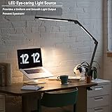 Eyocean LED Schreibtischlampe,Schwenkarm Architektenlampe Arbeitsleuchte,Berührungssteuerung Büro Tischlampe, Stufenloses Dimmen einstellbare Farbtemperaturen,Augenschutz,10W Klemmleuchte,Mattschwarz - 2