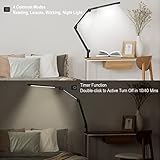 Eyocean LED Schreibtischlampe,Schwenkarm Architektenlampe Arbeitsleuchte,Berührungssteuerung Büro Tischlampe, Stufenloses Dimmen einstellbare Farbtemperaturen,Augenschutz,10W Klemmleuchte,Mattschwarz - 4