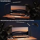 Eyocean LED Schreibtischlampe,Schwenkarm Architektenlampe Arbeitsleuchte,Berührungssteuerung Büro Tischlampe, Stufenloses Dimmen einstellbare Farbtemperaturen,Augenschutz,10W Klemmleuchte,Mattschwarz - 7