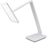 FeinTech LTL00100 LED Schreibtisch-Lampe Lichtfarbe warmweiß bis kaltweiß dimmbar 550 lm weiß