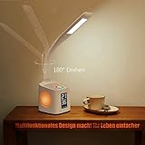 VAZILLIO LED Schreibtischlampe Dimmbar Stifthalter Nachttischlampe mit Schwanenhals, Tischleuchte mit Touchfeld/LCD Display, Augenschutz Leselampe für Farblicht und 3 Helligkeitsstufen, USB-Anschluss - 6