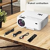 Mini Beamer, 3800 Lumen TOPVISION Synchronize Smartphone Screen Video projektor, 1080P unterstützt, 176″ Display, 50000 Stunden LED, kompatibel mit HDMI / USB / TV / DVD für Home Entertainment Office - 6