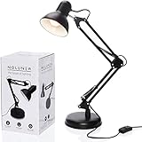 Retro Arbeitsplatzlampe Leselampe Schreibtischlampe Arbeitsplatz-leuchte Schreibtisch-Leuchte mit Gelenk-Arm aus Metall inkl. LED Glühbirne - 4