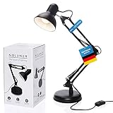 Retro Arbeitsplatzlampe Leselampe Schreibtischlampe Arbeitsplatz-leuchte Schreibtisch-Leuchte mit Gelenk-Arm aus Metall inkl. LED Glühbirne - 9