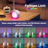 WILIT T3 5W Dimmbare Kinder Schreibtischlampe 34 LED Nachttischlampe Schwanenhals mit Touchfeld, Tischleuchte mit 256 Farblicht und 3 Helligkeitsstufen für Lesen, Arbeiten, Studieren, Weiß - 2