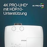 Epson EH-TW7000 4k Pro-UHD 3LCD-Beamer (Kontrastverhältnis 40.000:1, Weiß- und Farbhelligkeit 3000 Lumen, ohne Lautsprecher) - 4
