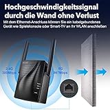 rock space WLAN Verstärker – 1200 Mbit/s WLAN Repeater 867Mbps/5GHz 300Mbps/2,4GHz, Wifi Extender mit Gigabit Ethernet-Port, WPS, AP Modus, LED Abschaltbar, Kompatibel zu Allen WLAN Geräten - 4