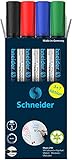 Schneider Maxx 290 Marker (für Whiteboards und Flipcharts, Rundspitze 2-3 mm Strichstärke, rückstandsfrei trocken abwischbar, hohe Qualität, kräftig und farbintensiv) Etui mit 4 Farben - 7