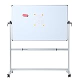 VIZ-PRO Mobiles Whiteboard/Doppelseitige Whiteboard- mit Alurahmen, magnetisch – 110 x 75 cm - 3