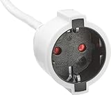 Meister Schutzkontakt-Verlängerung – 3 m Kabel – weiß – Kunststoffleitung – IP20 Innenbereich / Verlängerungskabel mit Kindersicherung / Schuko-Verlängerung / 7432310 - 2