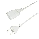 LogiLink CP125 Netzkabel Euro CEE 7/16 Stecker zu Buchse, 1m weiß - 2