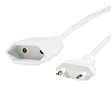 LogiLink CP125 Netzkabel Euro CEE 7/16 Stecker zu Buchse, 1m weiß - 4
