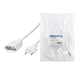 LogiLink CP125 Netzkabel Euro CEE 7/16 Stecker zu Buchse, 1m weiß - 7