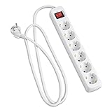 Hama 6-fach Steckdosenleiste mit Schalter (Mehrfachsteckdose mit Save-Energy-Schalter zum Stromsparen, 45 Grad gedrehte Steckplätze, 1,4m Kabel, Steckerleiste GS geprüft) weiß - 7