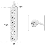Hama Steckdosenleiste 6-fach (1,4m Kabelllänge, 45 Grad gedreht, Kindersicherung, Mehrfachsteckdose, GS geprüft) weiß - 7