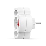 Hama 3-fach Steckdosenadapter mit Schalter zum Stromsparen (Multistecker 2x Eurosteckdose & 1x Schutzkontakt Mehrfachsteckdose, Adapterstecker, Doppelstecker) weiß - 2