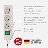 Brennenstuhl Eco-Line 3-fach Steckdosenleiste (Steckerleiste mit Kindersicherung, Schalter und 1,5 m Kabel) weiß - 2