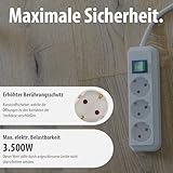 Brennenstuhl Eco-Line 3-fach Steckdosenleiste (Steckerleiste mit Kindersicherung, Schalter und 1,5 m Kabel) weiß - 5