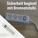 Brennenstuhl Eco-Line 3-fach Steckdosenleiste (Steckerleiste mit Kindersicherung, Schalter und 1,5 m Kabel) weiß - 6