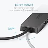 Anker Ultra Slim Extra Leicht 4 Port USB 3.0 Hub, Datenhub für MacBook, MacBook Air / Pro / Mini, iMac, MacPro, Windows Laptops und Ultrabooks, sowie PCs und mehr (Schwarz) - 4