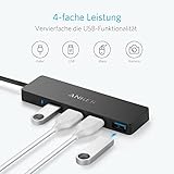 Anker Ultra Slim Extra Leicht 4 Port USB 3.0 Hub, Datenhub für MacBook, MacBook Air / Pro / Mini, iMac, MacPro, Windows Laptops und Ultrabooks, sowie PCs und mehr (Schwarz) - 5