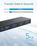 Anker Schlanker und leistungsstarker 4-Port USB 3.0 Datenhub mit verlängertem 60cm Kabel, für MacBook, Pro/Mini, iMac, Surface Pro, XPS, Notebook PC, USB Flash Drives, Mobile HDD und mehr - 2