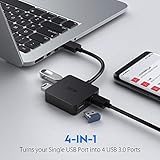 USB 3.0 HUB, ICZI Mini Quadrat USB 3.0 Hub, Extra Leicht 4 Port USB 3.0 Datenhub für Windows Laptop und Andere USB 3.0 Kompatibel Geräten - 4