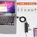 TSUPY USB Hub 3.0 1.2m Kabel 5 in 1, USB Adapter auf 3 USB 3.0 verlängerung + SD TF Kartenleser für Ihre Laptop PC usw - 2