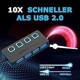 Sabrent 4-Port USB 3.0 Hub mit einzelnen Power Schalter und LEDs (HB-UM43) - 5