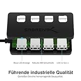 Sabrent 4-Port USB 3.0 Hub mit einzelnen Power Schalter und LEDs (HB-UM43) - 8