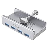 ORICO USB HUB Clip-Typ,4 Port USB 3.0 Hub 5 Gbps Super Speed Mini Aluminum Datenhub Mit 100CM Langen Kabel Platzsparend für Desktop,USB-Sticks und Windows